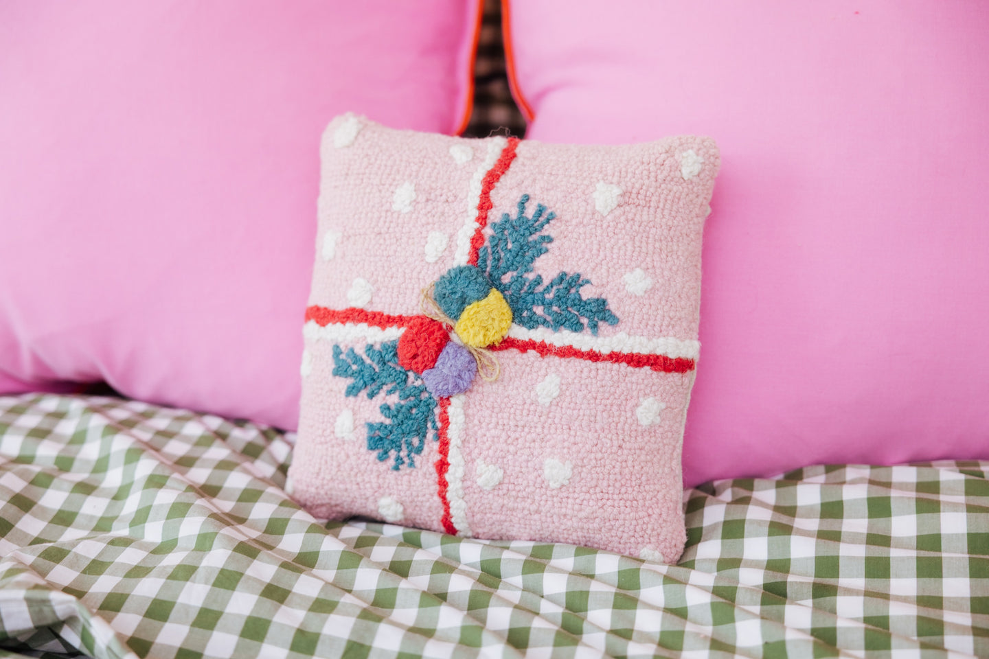 Pink Present Hook Pillow